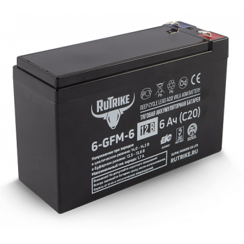 Тяговый аккумулятор RuTrike 6-GFM-6 (12V6A/H C20)